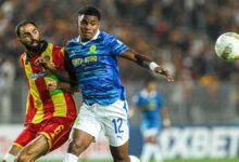 نتيجة الشوط الأول من مباراة صن دوانز والترجي، عاجل