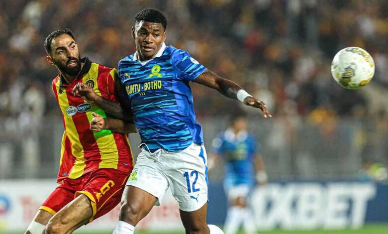 نتيجة الشوط الأول من مباراة صن دوانز والترجي، عاجل