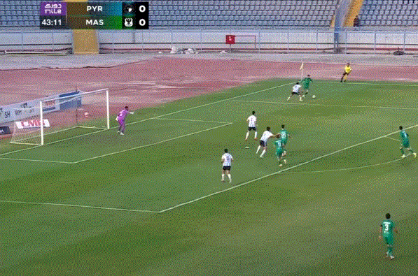 نتيجة الشوط الأول من مباراة المصري وبيراميدز في الدوري، عاجل