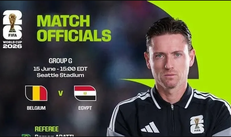صافرة برازيلية تدير قمة مصر وبلجيكا في مونديال 2026، عاجل